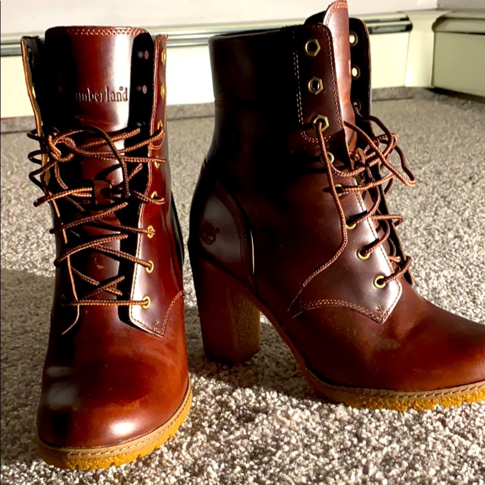 Timberland Glancy booties, rich brown leather